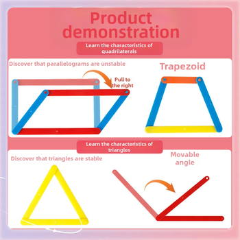1. Λωρίδες σύνδεσης πολυγώνων Snap, κινητό πλαίσιο παραλληλογράμμου, τριγωνικά γραφικά σχέσεων τριών όψεων, διδασκαλία σύνδεσης