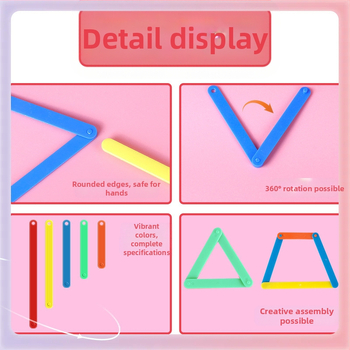 1. Λωρίδες σύνδεσης πολυγώνων Snap, κινητό πλαίσιο παραλληλογράμμου, τριγωνικά γραφικά σχέσεων τριών όψεων, διδασκαλία σύνδεσης