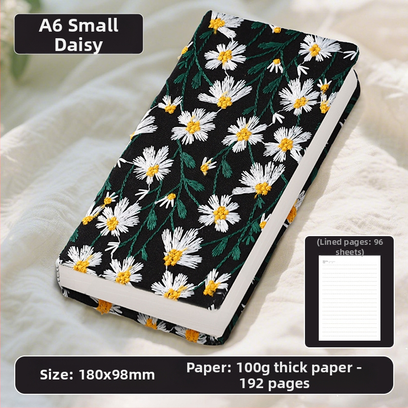 Kézikönyv, Százszorszép Irodalmi Hímzésnapló, Kis Virágos, Vászonnal Borított Jegyzetfüzet, Elegáns Kézikönyv, Üres Könyv