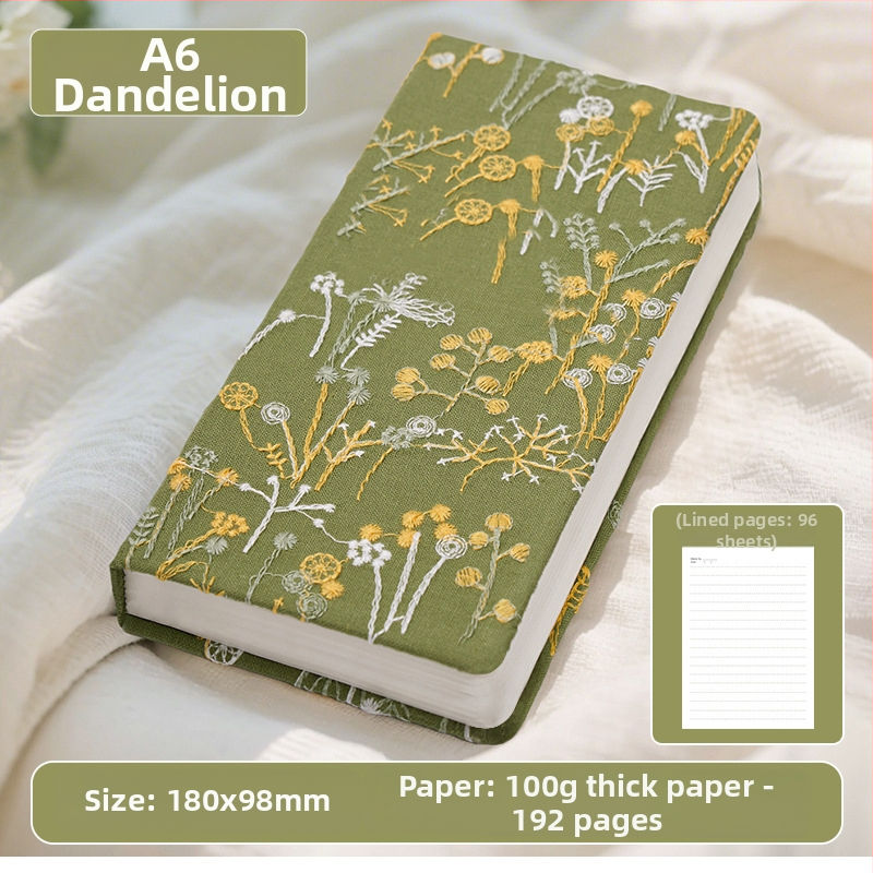 Kézikönyv, Százszorszép Irodalmi Hímzésnapló, Kis Virágos, Vászonnal Borított Jegyzetfüzet, Elegáns Kézikönyv, Üres Könyv