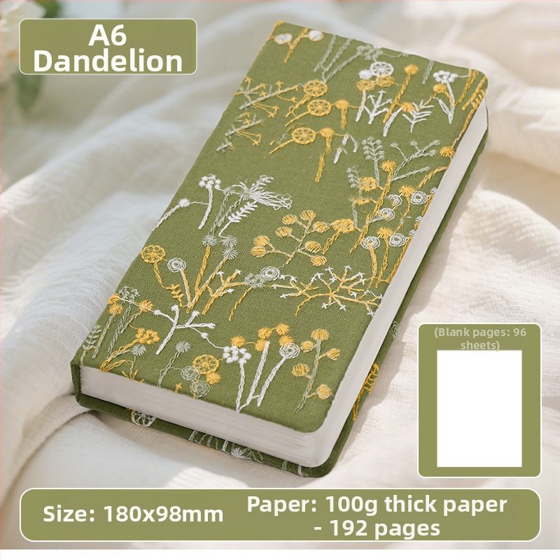 Kézikönyv, Százszorszép Irodalmi Hímzésnapló, Kis Virágos, Vászonnal Borított Jegyzetfüzet, Elegáns Kézikönyv, Üres Könyv