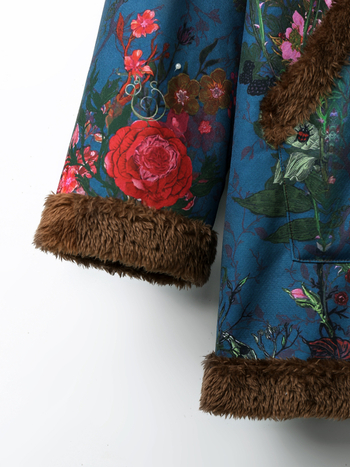 Nyomtatott, kapucnis, vastagított, meleg dzseki 2025 téli, határokon átnyúló női divatos, sokoldalú, laza polár pamutkabát nagykereskedelemben