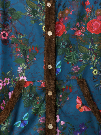 Nyomtatott, kapucnis, vastagított, meleg dzseki 2025 téli, határokon átnyúló női divatos, sokoldalú, laza polár pamutkabát nagykereskedelemben