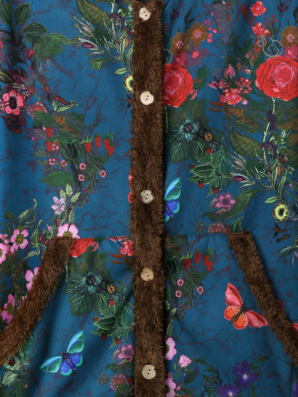 Nyomtatott, kapucnis, vastagított, meleg dzseki 2025 téli, határokon átnyúló női divatos, sokoldalú, laza polár pamutkabát nagykereskedelemben