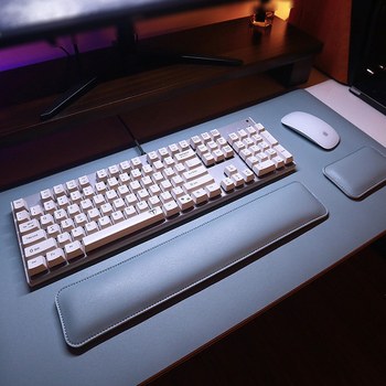 Piiriülene ühevärviline lihtne nahast hiirematt, eriti suur pehme randmetugi, klaviatuuri käetugi, arvutilauamatt, partii