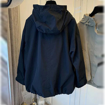 [Υλικό πολυεστέρα] Νέο design 2025 casual trench coat με χαλαρές ραφές και μεγάλες τσέπες με φερμουάρ, κοντό παλτό, μικρό