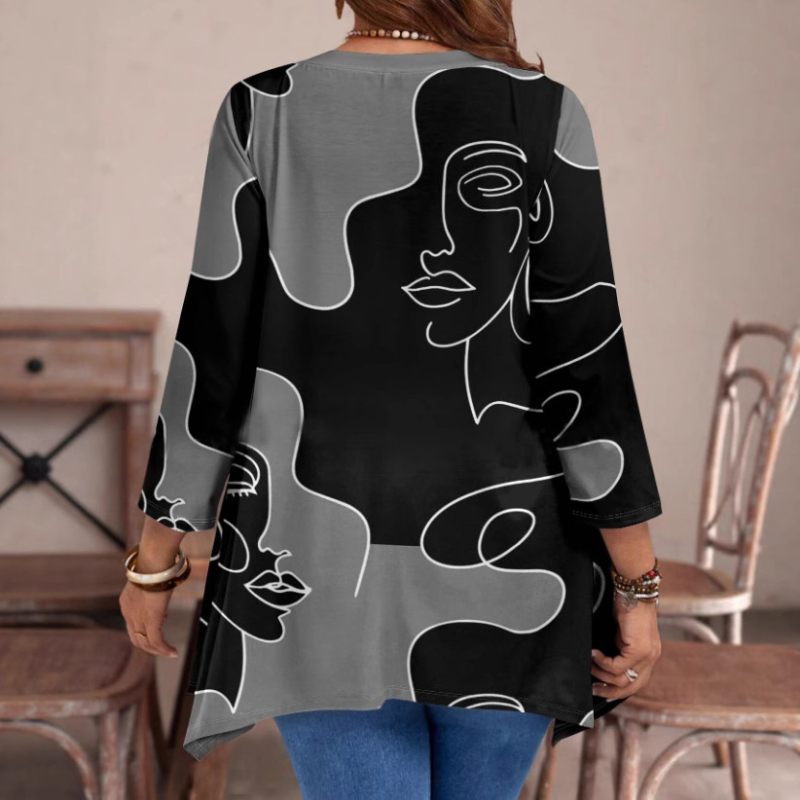 2025. aasta Euroopa ja Ameerika piiriülesed Amazoni pikkade varrukatega trükitud ümara kaelusega vabaaja moepliidid naistele