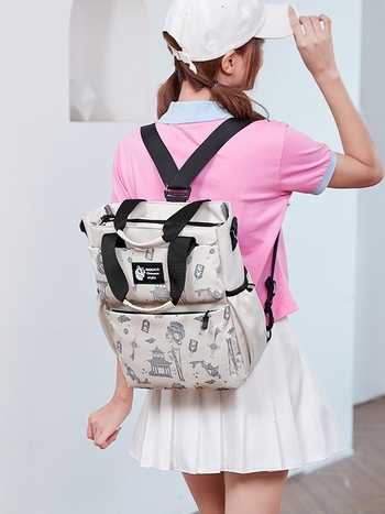 2024 új, multifunkcionális sminktáska, száraz és nedves használatra, külön zsebbel, nyomtatott mintával, hátizsák, számítógéptáska, kézitáska, válltáska