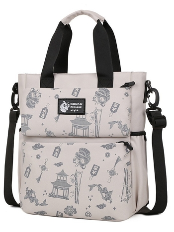 Νέα πολυλειτουργική τσάντα μακιγιάζ 2024 για στεγνό και βρεγμένο, χωρισμένη τσέπη με τυπωμένο μοτίβο, τσάντα υπολογιστή, τσάντα ώμου