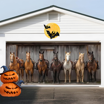 Διασυνοριακό νέο ύφασμα φόντου γκαράζ για το Halloween, διακόσμηση πάρτι τρόμου, πανό γκαράζ, ύφασμα τοίχου με ατμόσφαιρα άφιξης