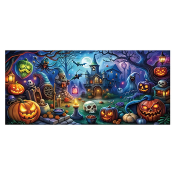 Διασυνοριακό νέο ύφασμα φόντου γκαράζ για το Halloween, διακόσμηση πάρτι τρόμου, πανό γκαράζ, ύφασμα τοίχου με ατμόσφαιρα άφιξης