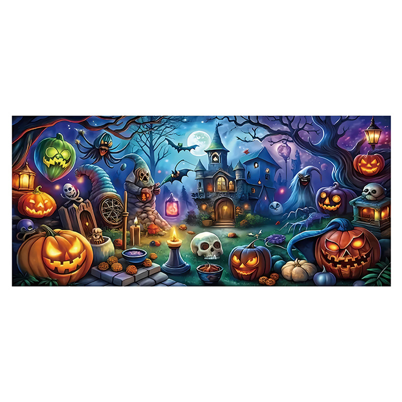 Piiriülene uus halloweeni garaaži taustkangas õuduspeo kaunistus garaaži bänneri registreerimisatmosfääri seinakangas