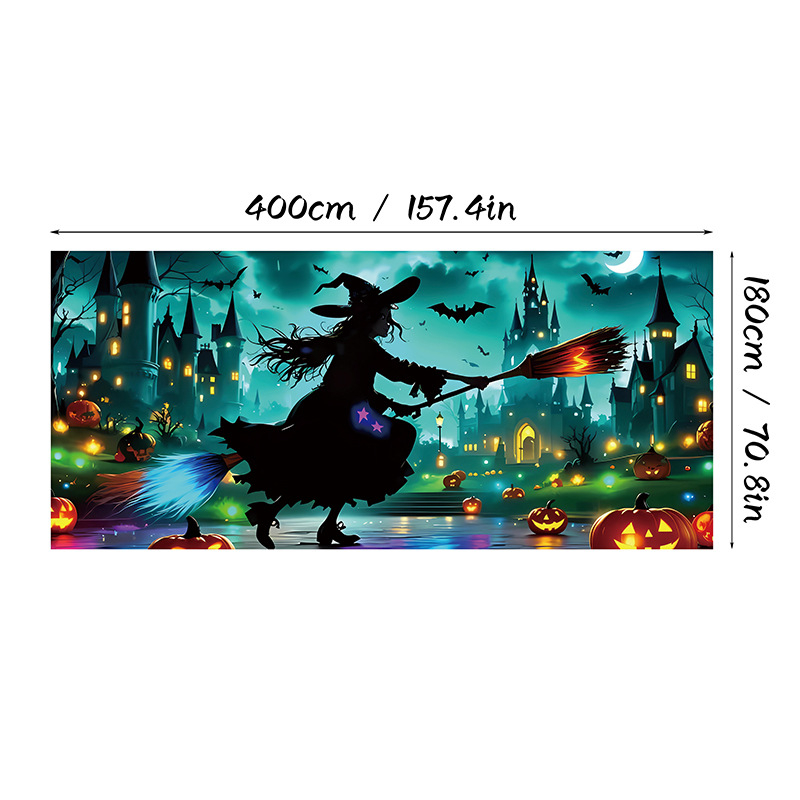 Piiriülene uus halloweeni garaaži taustkangas õuduspeo kaunistus garaaži bänneri registreerimisatmosfääri seinakangas