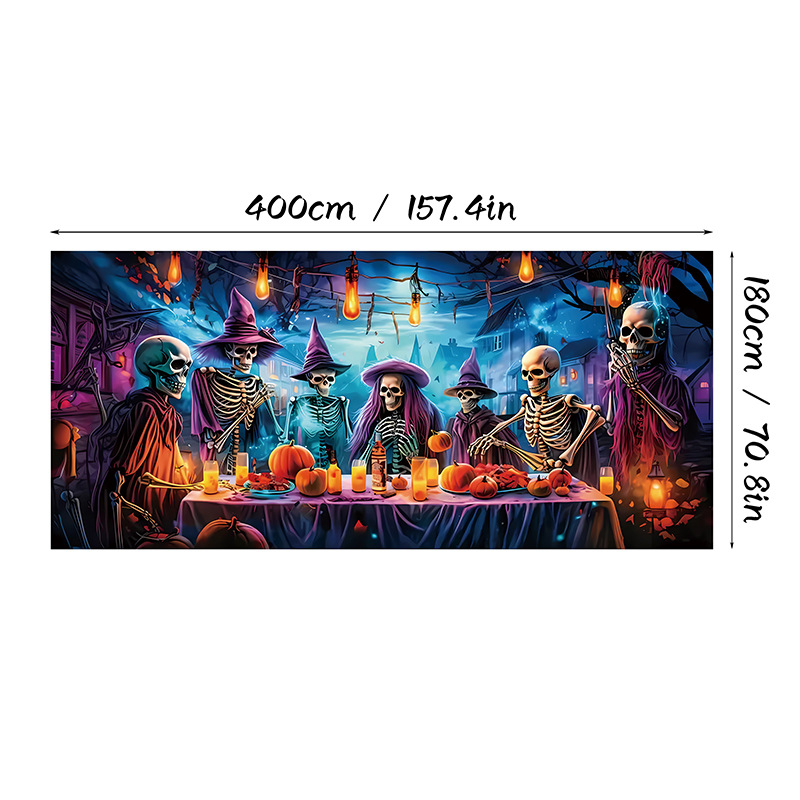 Piiriülene uus halloweeni garaaži taustkangas õuduspeo kaunistus garaaži bänneri registreerimisatmosfääri seinakangas