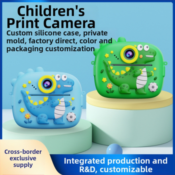 Pielāgojama bērnu drukas kamera ar divām kamerām, rotaļlietu momentuzņēmuma kamera, digitālā kamera ar CCD, pārnēsājama ar diviem objektīviem