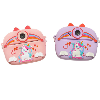 Pielāgojama bērnu drukas kamera ar divām kamerām, rotaļlietu momentuzņēmuma kamera, digitālā kamera ar CCD, pārnēsājama ar diviem objektīviem