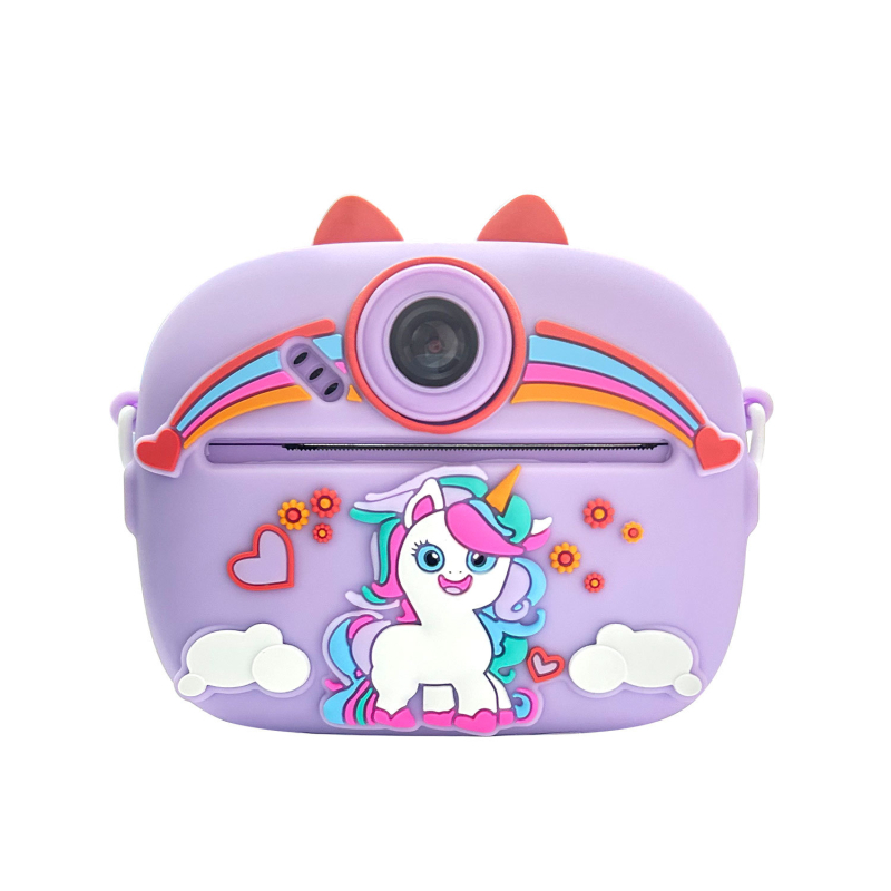 Pielāgojama bērnu drukas kamera ar divām kamerām, rotaļlietu momentuzņēmuma kamera, digitālā kamera ar CCD, pārnēsājama ar diviem objektīviem