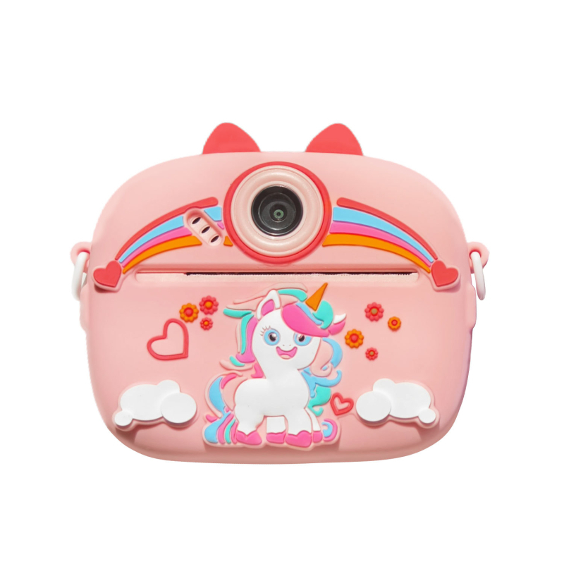 Pielāgojama bērnu drukas kamera ar divām kamerām, rotaļlietu momentuzņēmuma kamera, digitālā kamera ar CCD, pārnēsājama ar diviem objektīviem