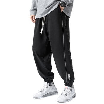 K8065 Velike ležerne hlače Muške moderne hlače do sredine struka Studentske mladeži Plus Weight Plus Size Fat Man Sportske hlače Fat Man