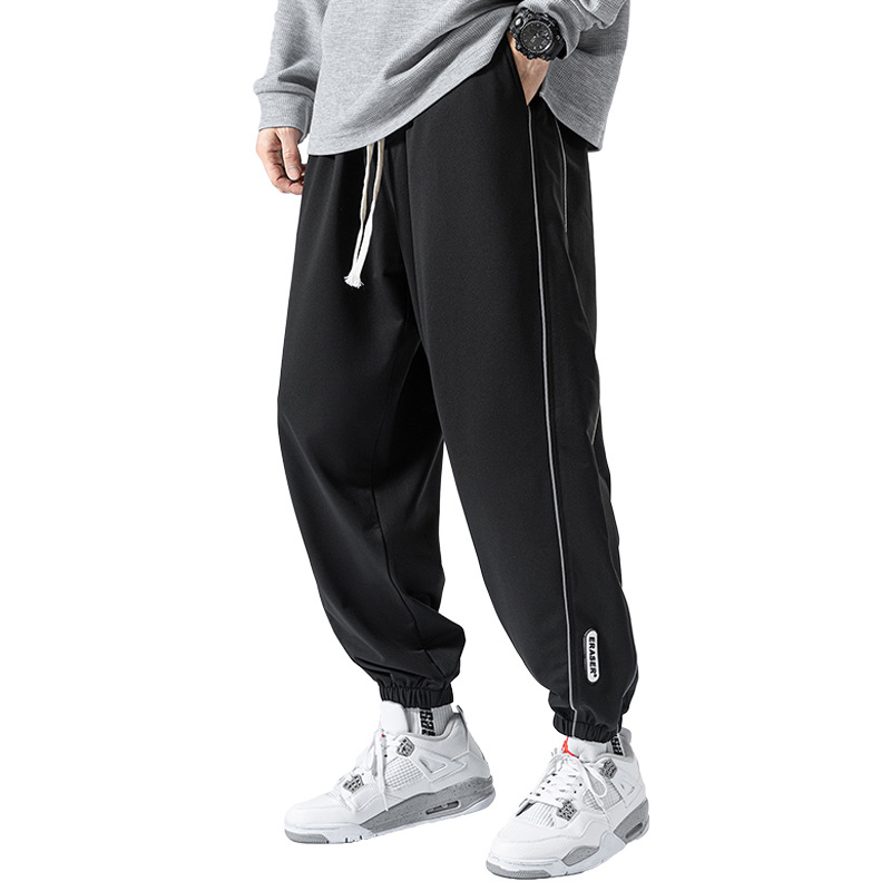 K8065 Velike ležerne hlače Muške moderne hlače do sredine struka Studentske mladeži Plus Weight Plus Size Fat Man Sportske hlače Fat Man