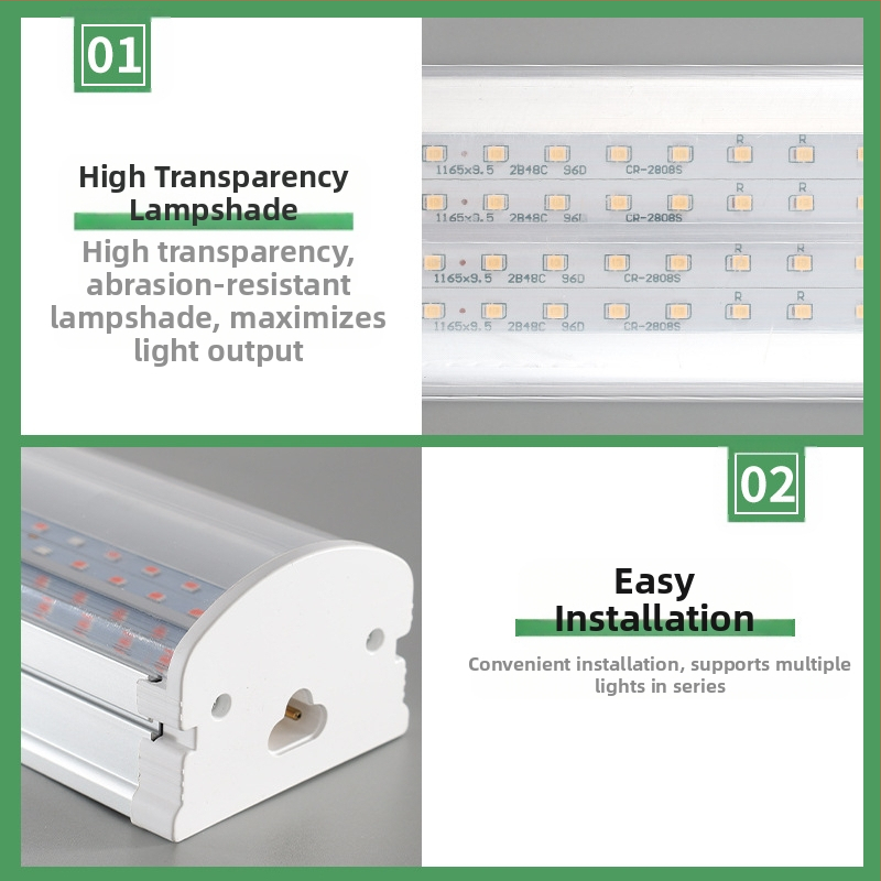 Лампа за растения T20 с пълен спектър, лампа за растеж на сукуленти, допълнителна светлина за зелени растения, LED лампа за растеж на цветя и растения.