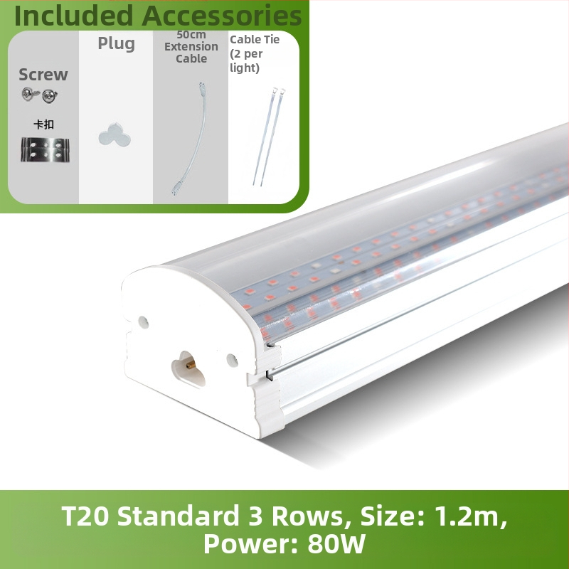 Augalų lempa T20 viso spektro augimo lempa sukulentų lempa žaliųjų augalų papildoma šviesa LED gėlių augalų augimo lempa