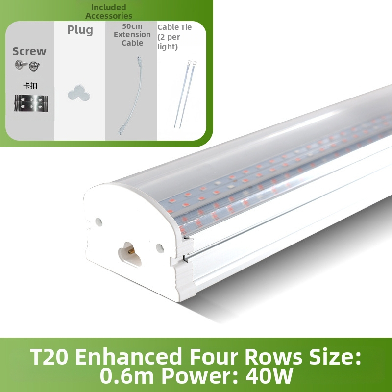 Augalų lempa T20 viso spektro augimo lempa sukulentų lempa žaliųjų augalų papildoma šviesa LED gėlių augalų augimo lempa