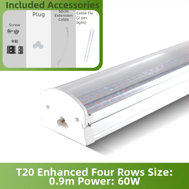 Augalų lempa T20 viso spektro augimo lempa sukulentų lempa žaliųjų augalų papildoma šviesa LED gėlių augalų augimo lempa