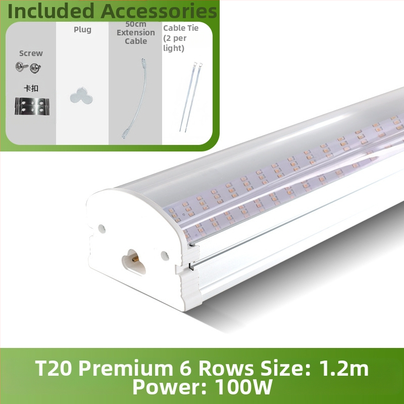 Augalų lempa T20 viso spektro augimo lempa sukulentų lempa žaliųjų augalų papildoma šviesa LED gėlių augalų augimo lempa