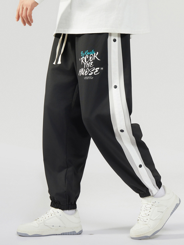 K8278 vastag, plus size lezser nadrág férfi divatos nyomtatott nadrág plus size kövér fickó sportmelltartó nadrág