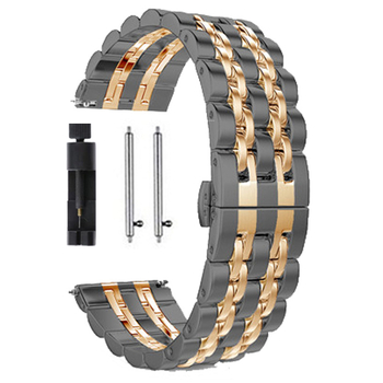 Съвместим с Samsung Galaxy Watch 42/46 мм Seven Pearl метална каишка от неръждаема стомана 20/22 мм катарама тип „пеперуда“