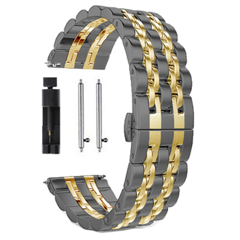 Съвместим с Samsung Galaxy Watch 42/46 мм Seven Pearl метална каишка от неръждаема стомана 20/22 мм катарама тип „пеперуда“