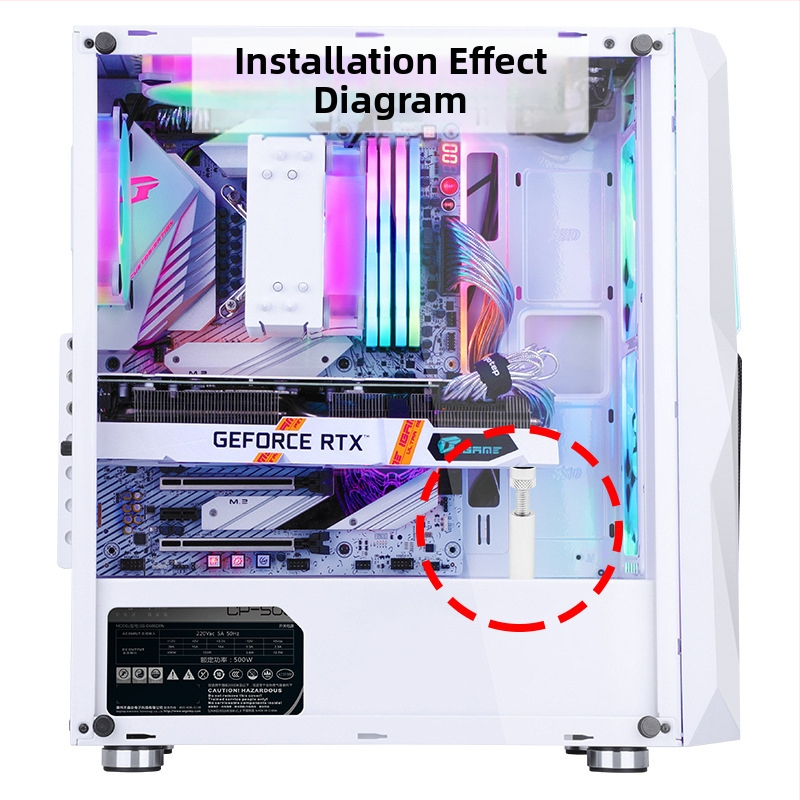 Рамка за носеща скоба за графична карта, изцяло алуминиева, метална, магнитно дъно, ITX малко шаси, скоба за графична карта, противоогъващ партньор