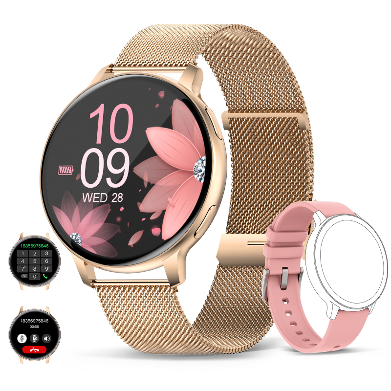 Cross-border S53 okosóra 1,39 hüvelykes kerek képernyő Bluetooth hívás lépésszámláló alvásfigyelés vérnyomás multisport időjárás