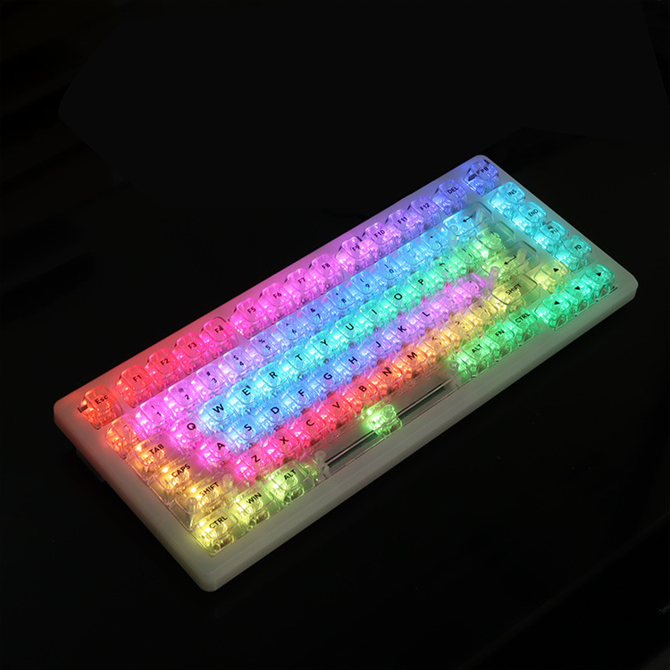 OEM väga valge marmorist kuulkork, arvuti täielikult läbipaistev, punane läbipaistev klahvikate 61 75 98 mehaaniline klaviatuurikate