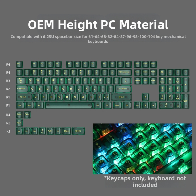 OEM väga valge marmorist kuulkork, arvuti täielikult läbipaistev, punane läbipaistev klahvikate 61 75 98 mehaaniline klaviatuurikate