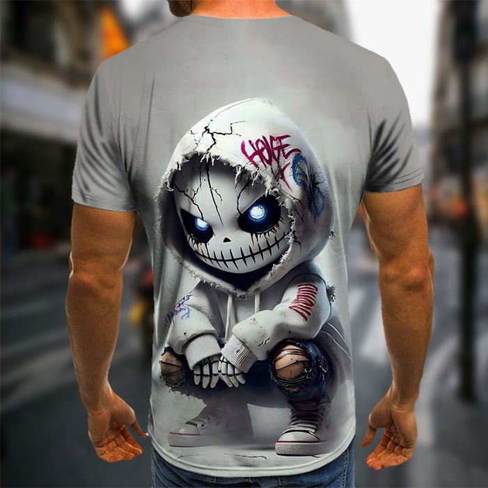 Amazon új digitális nyomtatású horror póló férfi rövid ujjú póló határokon átnyúló egy generációnyi haj