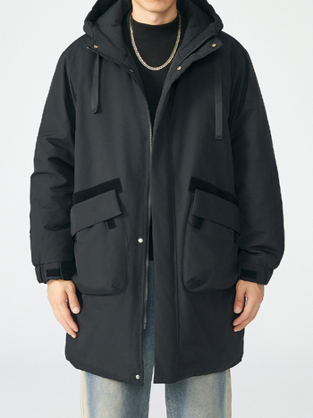 T757 plus size polár bélésű, vastagított, középhosszú, pamuttal bélelt férfi ruhák, plus size fat man plus fat man kabát, meleg, pamuttal bélelt dzseki