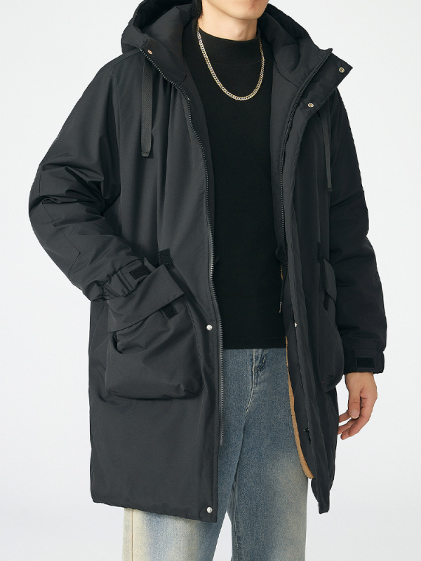 T757 plus size polár bélésű, vastagított, középhosszú, pamuttal bélelt férfi ruhák, plus size fat man plus fat man kabát, meleg, pamuttal bélelt dzseki