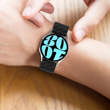Κατάλληλο για Samsung Galaxy Watch 6 με ανθρακονήματα, μαγνητικό πτυσσόμενο λουράκι σιλικόνης 20 χιλιοστών.
