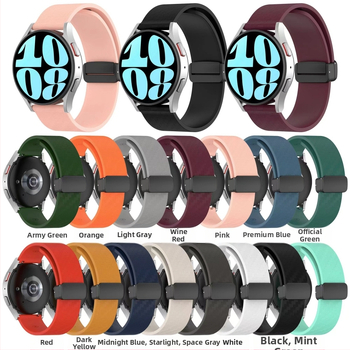 Κατάλληλο για Samsung Galaxy Watch 6 με ανθρακονήματα, μαγνητικό πτυσσόμενο λουράκι σιλικόνης 20 χιλιοστών.