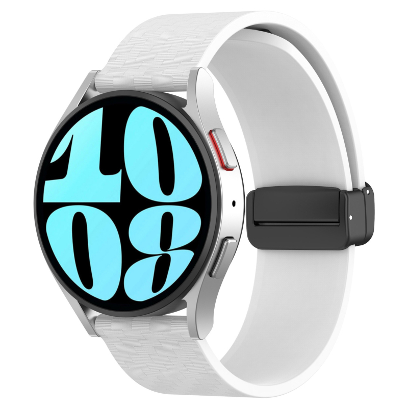 Pogodno za Samsung Galaxy Watch 6, karbonska vlakna, magnetska preklopna kopča, univerzalni silikonski remen od 20 mm