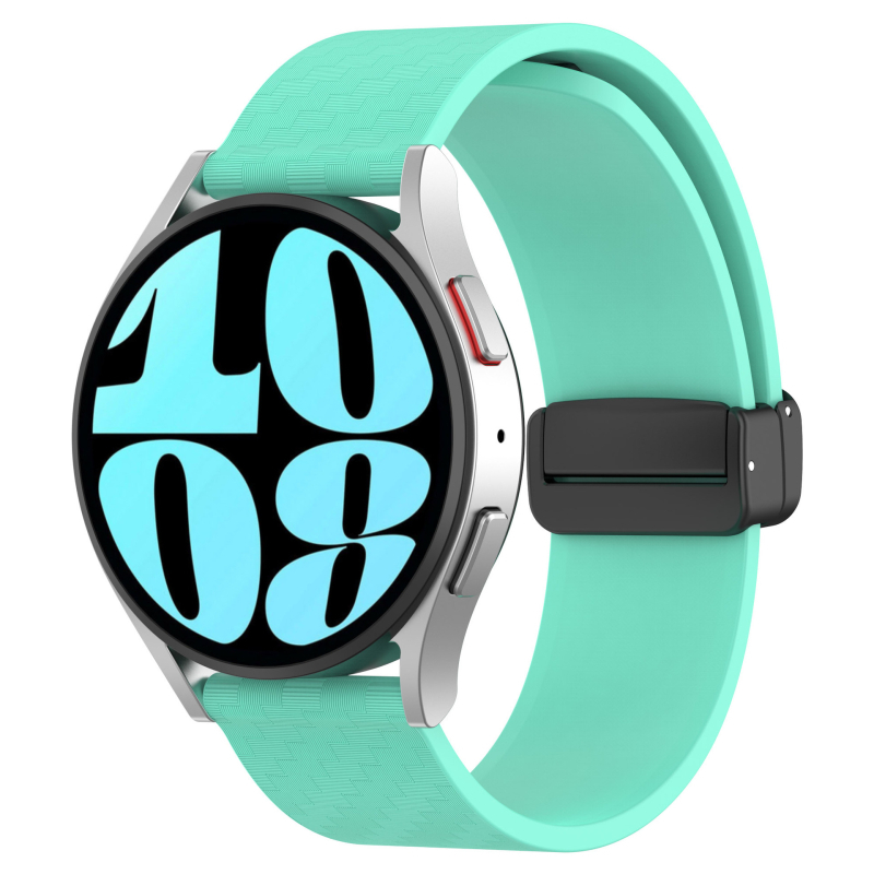 Pogodno za Samsung Galaxy Watch 6, karbonska vlakna, magnetska preklopna kopča, univerzalni silikonski remen od 20 mm