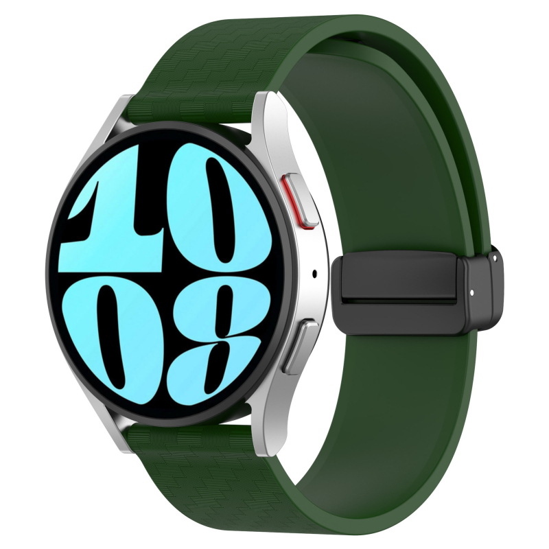 Pogodno za Samsung Galaxy Watch 6, karbonska vlakna, magnetska preklopna kopča, univerzalni silikonski remen od 20 mm