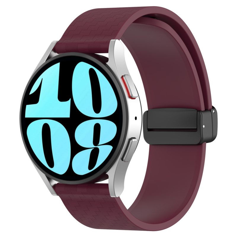 Pogodno za Samsung Galaxy Watch 6, karbonska vlakna, magnetska preklopna kopča, univerzalni silikonski remen od 20 mm