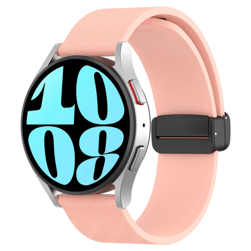 Pogodno za Samsung Galaxy Watch 6, karbonska vlakna, magnetska preklopna kopča, univerzalni silikonski remen od 20 mm