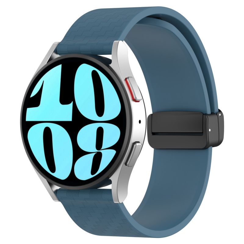 Pogodno za Samsung Galaxy Watch 6, karbonska vlakna, magnetska preklopna kopča, univerzalni silikonski remen od 20 mm