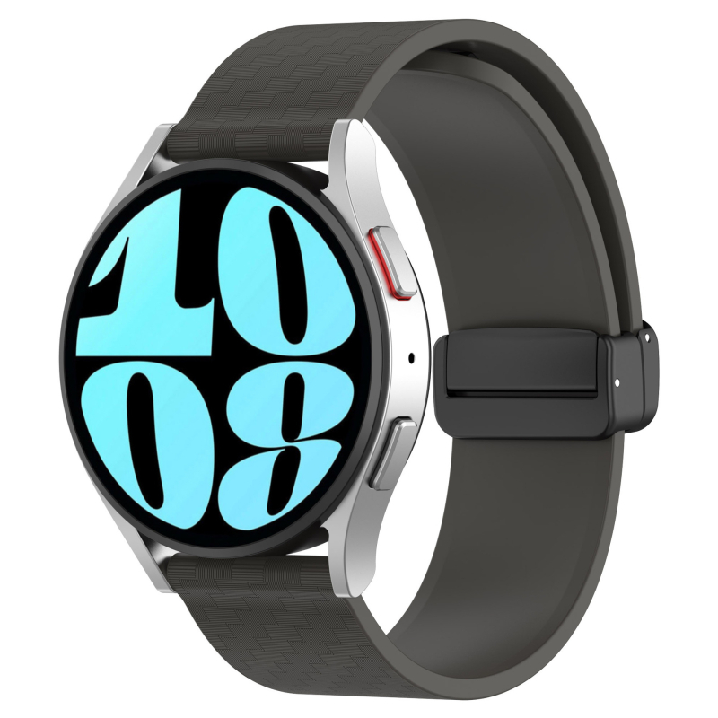 Pogodno za Samsung Galaxy Watch 6, karbonska vlakna, magnetska preklopna kopča, univerzalni silikonski remen od 20 mm