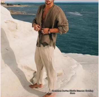 Мъжка риза с независима яка Amazon Independent Stand, плътен цвят на петна, ежедневна, свободна, зимна, младежка, кафява