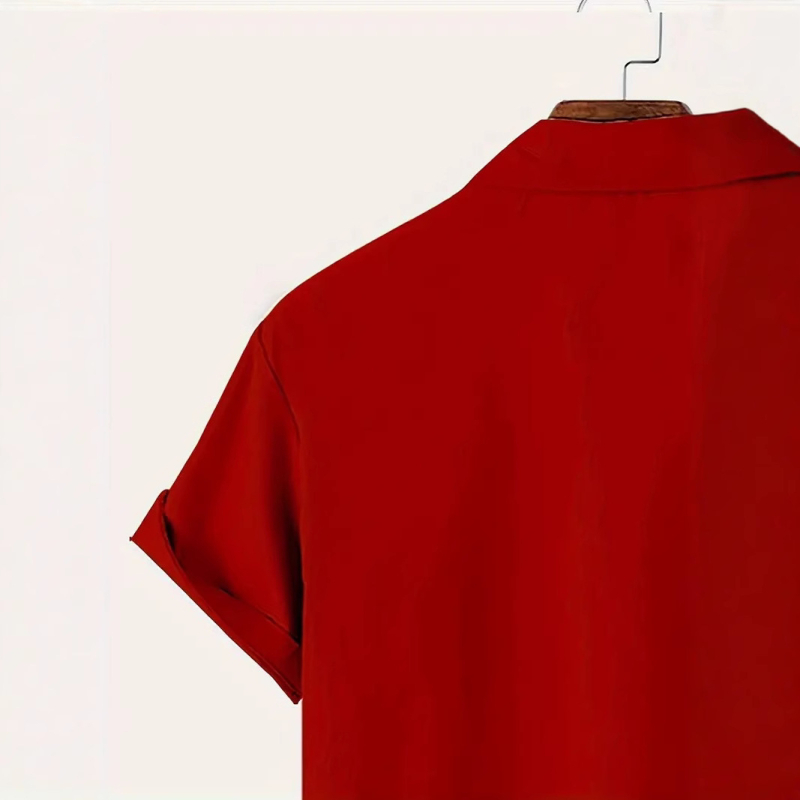 Férfi hajtókás rövid ujjú jobb vállú hawaii ing gombos stílusú ünnepi ing karácsonyi sorozat 3D nyomtatás